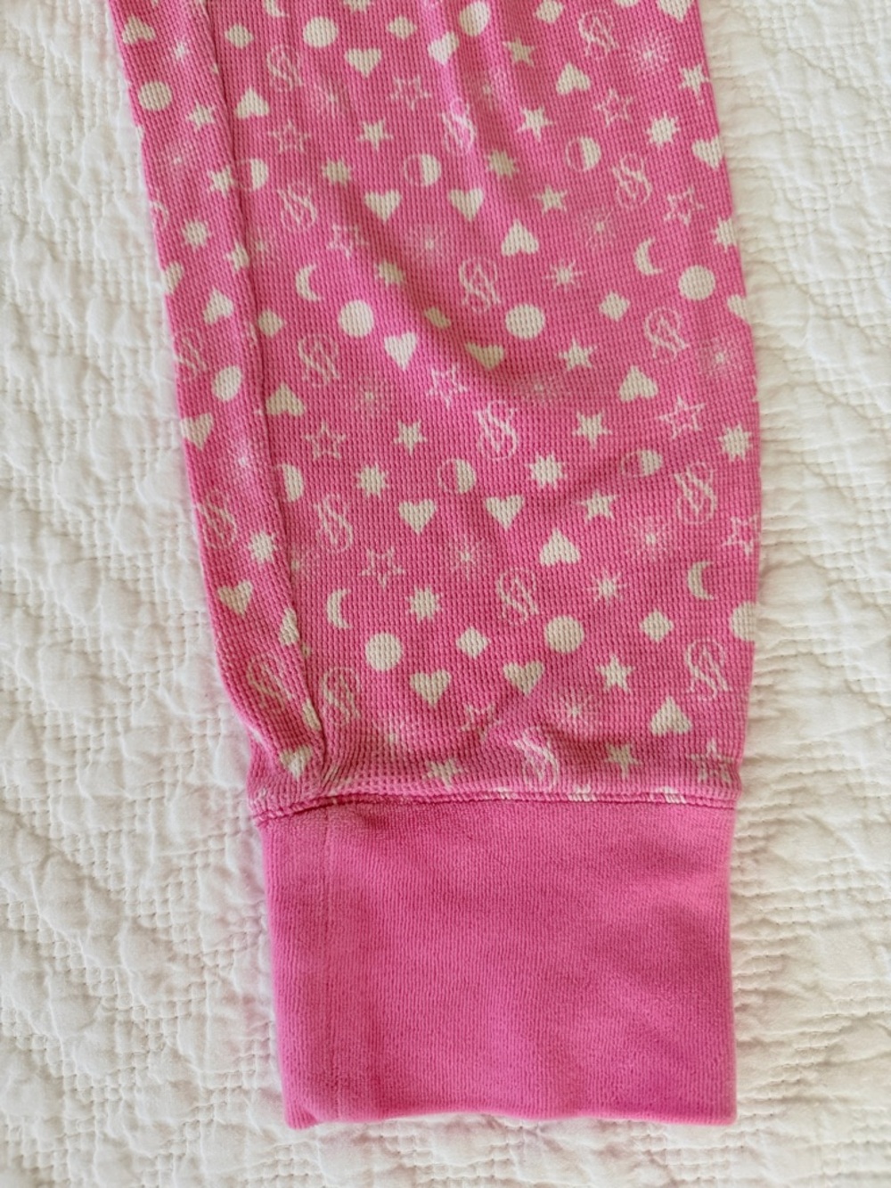 Victoria's Secret  Pink Heart & Star Thermal Pajama Set - Picture 4 of 5